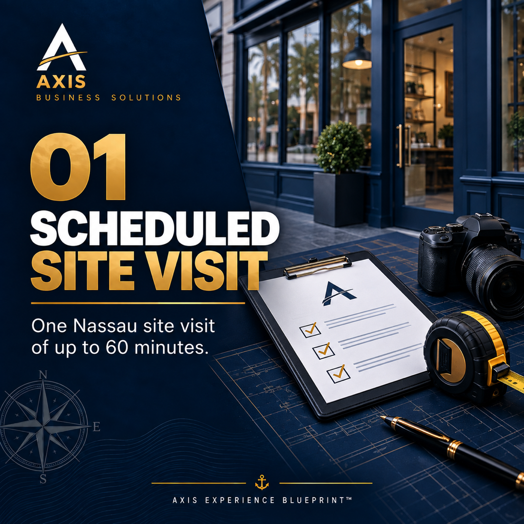 Experience Blueprint step 01 — Scheduled site visit: one Nassau site visit of up to 60 minutes
